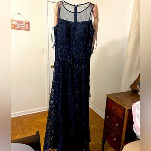 Alex Evenings Blue Lace Evening Dress